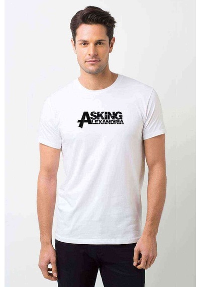Asking Alexandria Yazı Baskılı Beyaz Erkek Tshirt