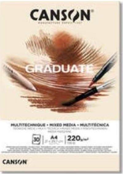 Canson Graduate Mixed Media Natural Çizim Defteri 220G 30 Yaprak N11.2379
