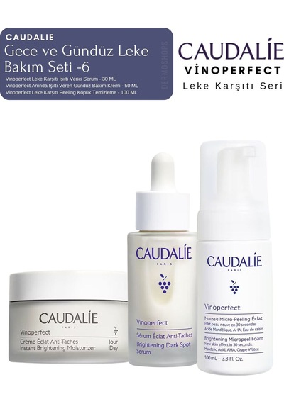 Vinoperfect Leke Bakım Seti -6 Gündüz Kremi & Serum & Temizleme Peeling Köpük Orijinal Boy