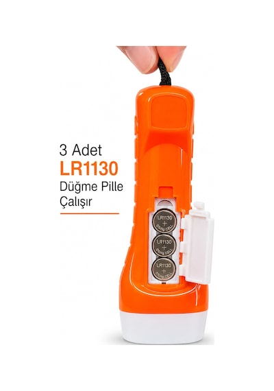 Pilli Mini El Feneri Anahtarlık Lambası Aydınlatma Işığı Deprem Çantası Feneri Kulplu 9920