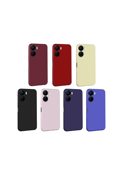 Noktaks - Vivo Y16 Uyumlu - Kılıf Mat Soft Esnek Premier Silikon Kapak - T26035 - Gold Gold