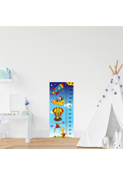 Çocuk Odası Bebek Odası Boy Ölçer Boy Cetveli Sticker Gökyüzü