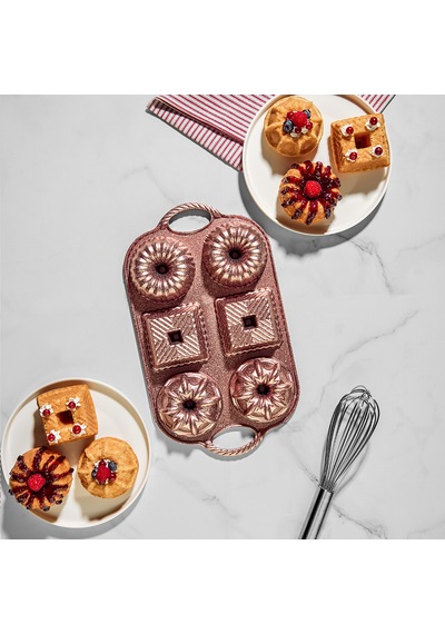 Valeria Rose Gold 6'lı Döküm Kek Kalıbı Rose Gold