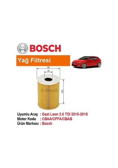 Seat Leon 2.0 Tdı Yağ Filtresi 2010-2015 Bosch