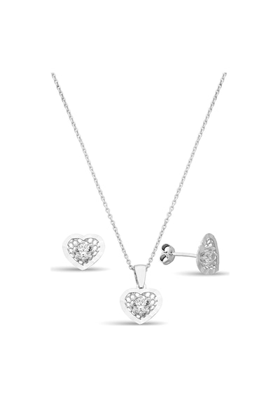 925 Ayar Gümüş Kalp Set - 67018300 Gümüş