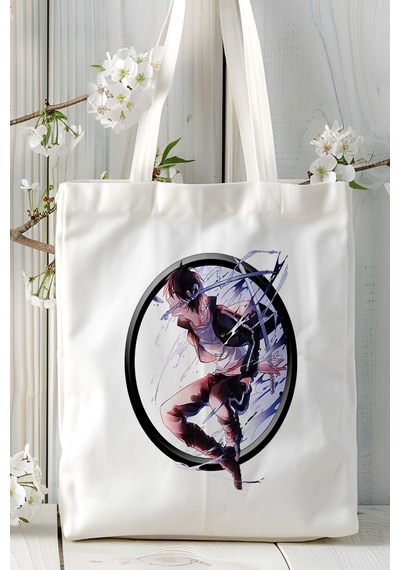 Art Hediye Noragami Beyaz Baskılı Bez Omuz Çantası Kişiye Özel Model 1 Çok Renkli