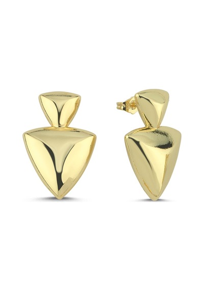 Shield Gold Küpe Beyaz