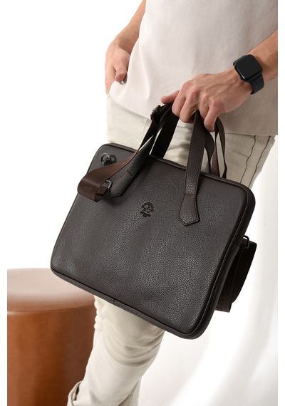 Westpolo Vegan Deri Unisex Laptop, Evrak Çantası - 6078 Kahverengi