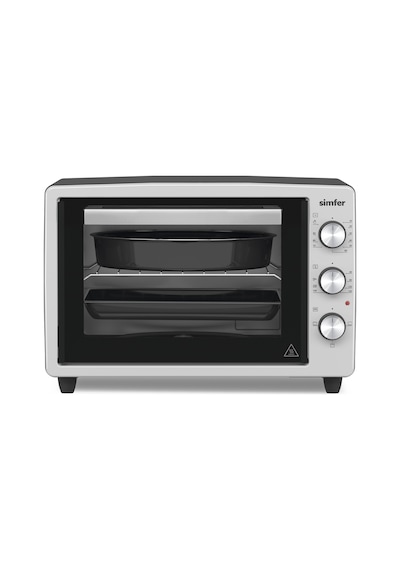 Simfer 3426 İnox Gri 34 LT Statik Mini / Midi Fırın - 4 Fonksiyon, Programlanabilir Pişirme & Isı Kontrol