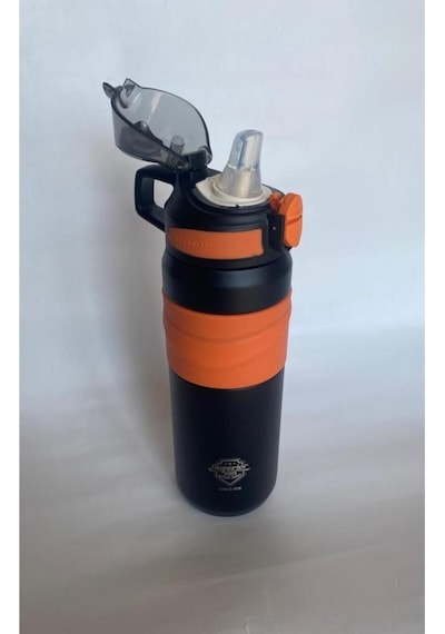 Okadı Siyah Pipetli Paslanmaz Çelik Termos 560ml