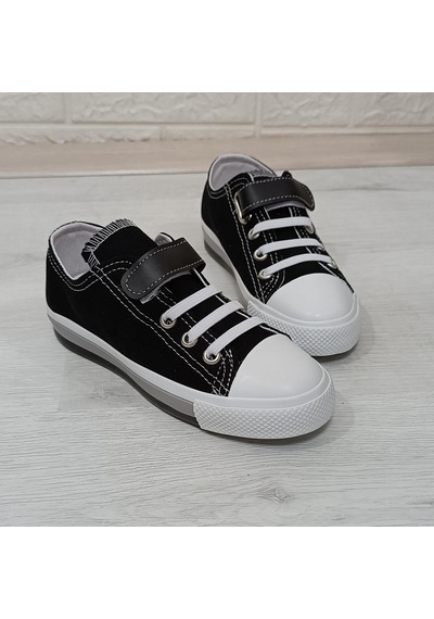 Fiyra 9002 Siyah Keten Sneaker Cırtlı Çocuk Spor Ayakkabı 001