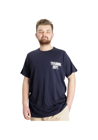 Mode Xl Büyük Beden Erkek T-Shirt Traınıng Dept 23128 Lacivert 001