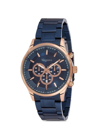 20300 Takvimli Çelik Kordonlu Erkek Kol Saati Lacivert - 82948743 Rose Gold