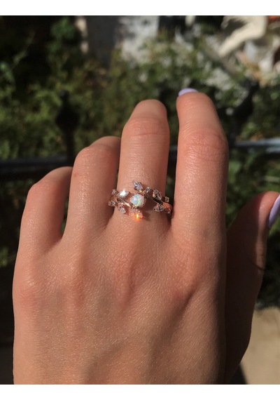 Rosen Opal Dallı Yüzük Ak-1351