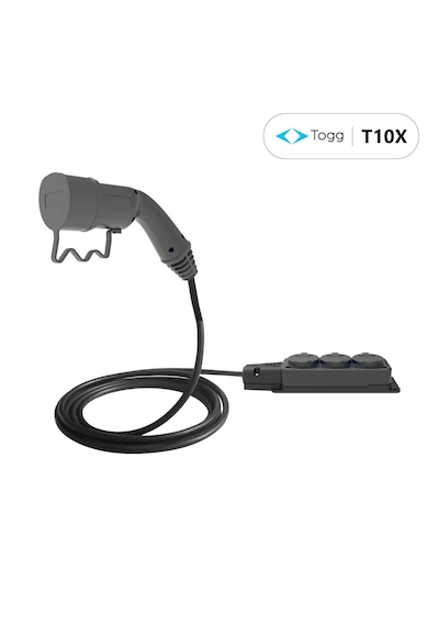 Truwatt V2l TOGG T10x Uyumlu 3 Çıkışlı Elektrikli Araç Adaptörü 220v 3 Metre