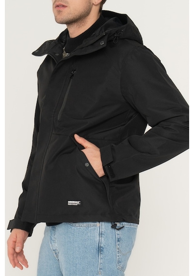 Jack & Jones Suya Dayanıklı Kapüşonlu Mont 12238882 Black Siyah