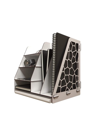 Design Voronoi Masaüstü Organizer Düzenleyici A4 Evrak Rafı Tek Renk