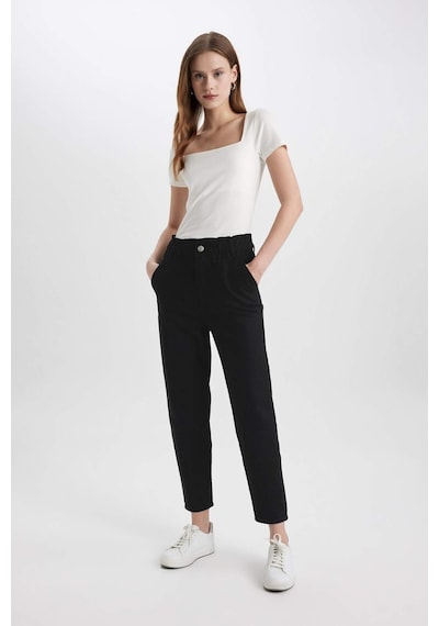 DeFacto Paperbag Gabardin Kumaş Pantolon Yüksek Bel Cepli Basic Düz Standart Paça S2790AZ24SMBK27 DeFacto Paperbag Gabardin Kumaş Pantolon Yüksek Bel Cepli Basic Düz Standart Paça S2790AZ24SMBK27