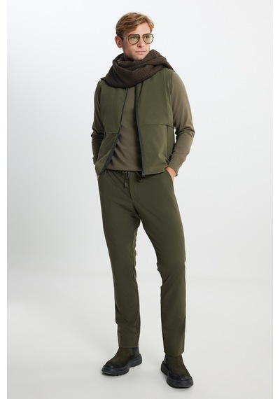 AC&Co / Altınyıldız Classics Erkek Standart Fit Normal Kesim Dik Yaka Casual Yelek - Haki