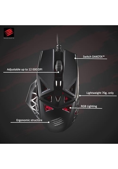 Mad Catz Mm04dcınbl000-0 Kablolu Oyun Faresi Optik Ergonomik Siyah