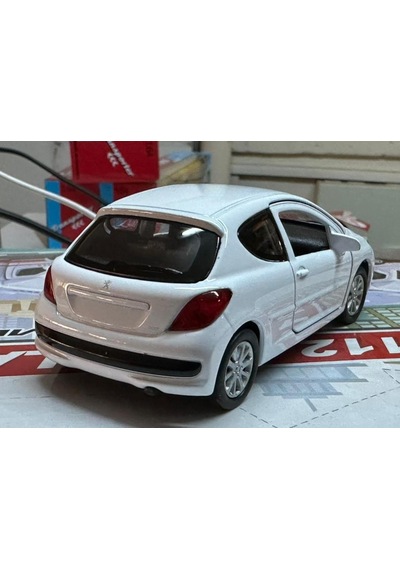 Oyuncak Metal Model Araba 1/36 Çek Bırak Peugeot 207 Beyaz