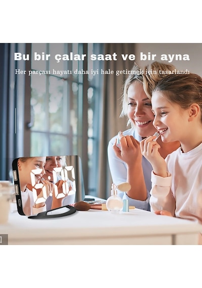 Techtic Alarmlı Termamotre Aynalı Çift USB Masa Saati