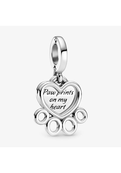 Nur Silver Kalp Ve Pati İzi Sallantılı Gümüş Charm Nur-bl00268