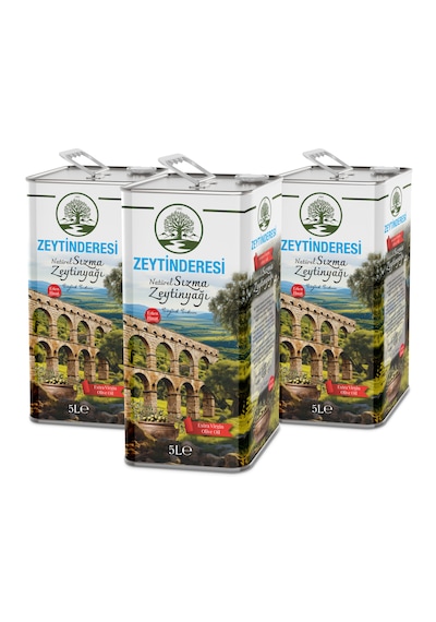 Zeytinderesi Natürel Sızma Soğuk Sıkım Zeytinyağı 3 x 5 L