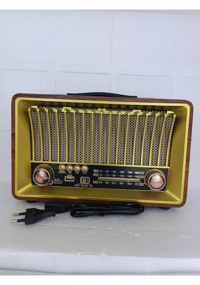 Klasik Radyo Bluetooth Hoparlör Fm Radyo Usb Tf Aux Ses Bombası Müzik Çalar Mp3 Çalar - Yeşil- Tek E