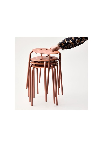 Ikea Marıus Tabure, Kırmızı-kahverengi, 45 Cm