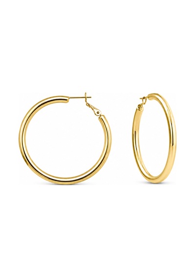 Çelik Halka Küpe 4,5 Cm Gold