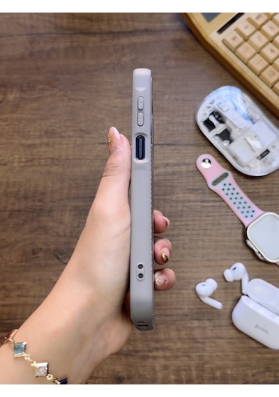Samsung Galaxy A25 Uyumlu Premium Deri Dokulu Darbelere Karşı Dayanıklı Nazal Silikon Kılıf Gri