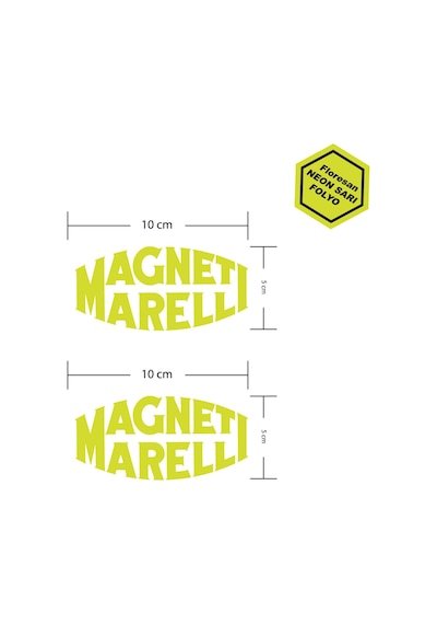 Magneti Marelli Floresan Neon Sarı Motosiklet Sponsor Markası Sti