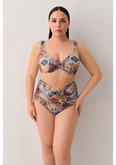 Suwen Freya Yüksek Bel V Kesim Bikini Alt Sb25210984984 Etnik Desenli