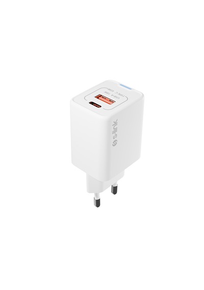 S-link Sl-ecg45 Type Usb-c 45w Pd + 18w Usb Qc 3.0 Gan Beyaz Hızlı Şarj Adaptörü 45w
