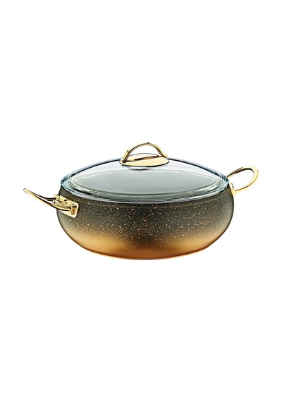 3341 2 Parça Bio Granit 24x7 Cm Tencere Gold Gold - Siyah