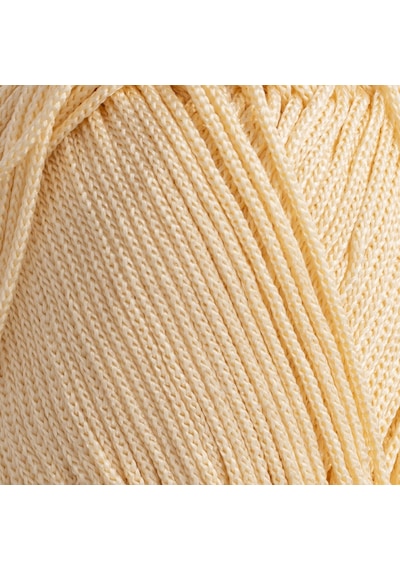 Stil Makrome 3 Mm 100 Gr 100 M Polyester Makrome Parlak Örgü Ve Çanta İpi - Vanilya Krem