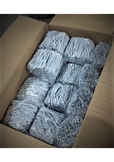 Pvc Kaplı Bağ Teli, Torba Teli, Klips Beyaz 9 Cm'lik/kg