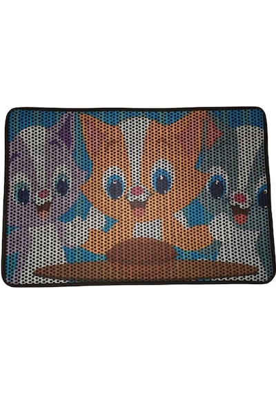 Nanbell Büyük Elekli Çift Katlı Kedi Kumu Paspası 75x59 Cm Desenli No:2