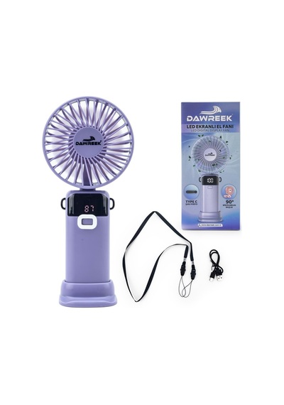 Dawreek Bt0258 Led Göstergeli El Fanı Mavi Mor