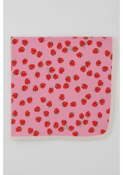 Breeze Yenidoğan Bebek Battaniyesi Frambuaz Desenli Standart, Pembe