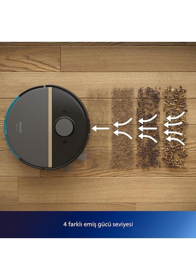 Philips Homerun 7000 Serisi Aqua XU7000/01 Akıllı Robot Süpürge Siyah - Gold (Teşhir)