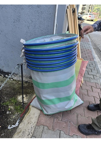 Pvc Borulu Çay Taşıma Sepeti Büyük Boy Açık Ağızlı Hasat Ve Toplama Sepeti