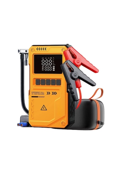 Jump Starter Auhma Akü Takviye Cihazı 10.000 Mah 4'ü 1 Arada Powerbank Çantalı Hava Kompresörü