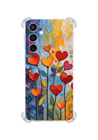 Printify Samsung Galaxy S24 Fe İle Uyumlu Düşlerin Dansı Serisi Kökten Sevgi Tasarımlı Uv Baskılı Köşe Korumalı Antişok Kılıf Şeffaf