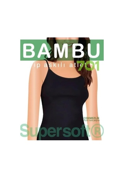 Moda Dua Star 701 Kadın Bambu İp Askılı Atlet SIYAH