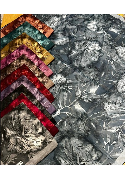 Siyane Scarf Lotus Desen Eşarp 07 haki