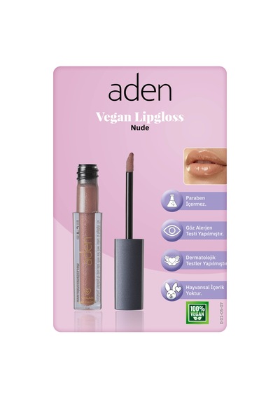 Aden Vegan Lipgloss - Vegan Dudak Parlatıcısı 07 Nude Ten 0