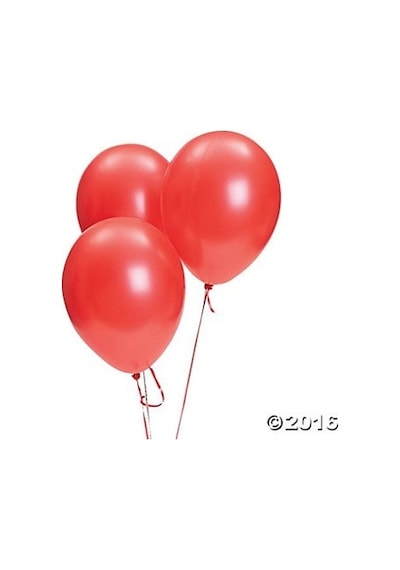 100 Lü Adet Metalik Parlak Sedefli Lateks Kırmızı Renkli Balon