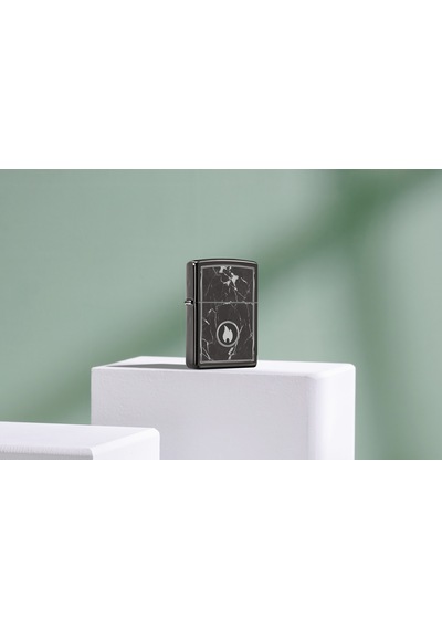 Zippo Marble Flame Dizayn Çakmak Füme